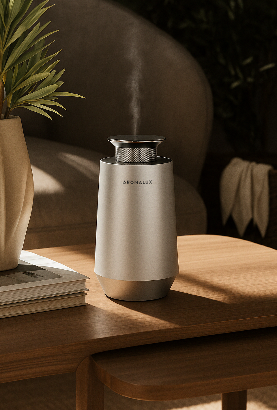 Aeolus One electric diffuser in a living room setting