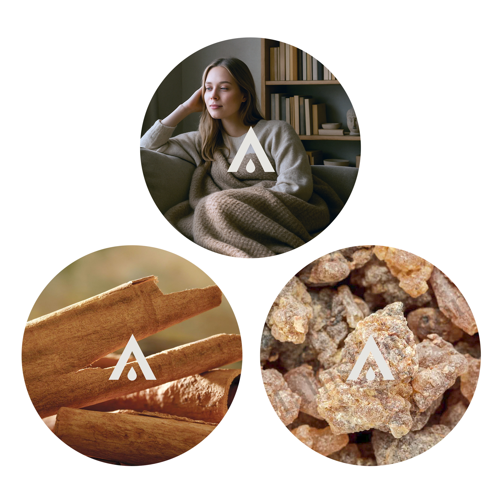 The Cocoon Glow Essential Oil set of 3 warm and comforting scents